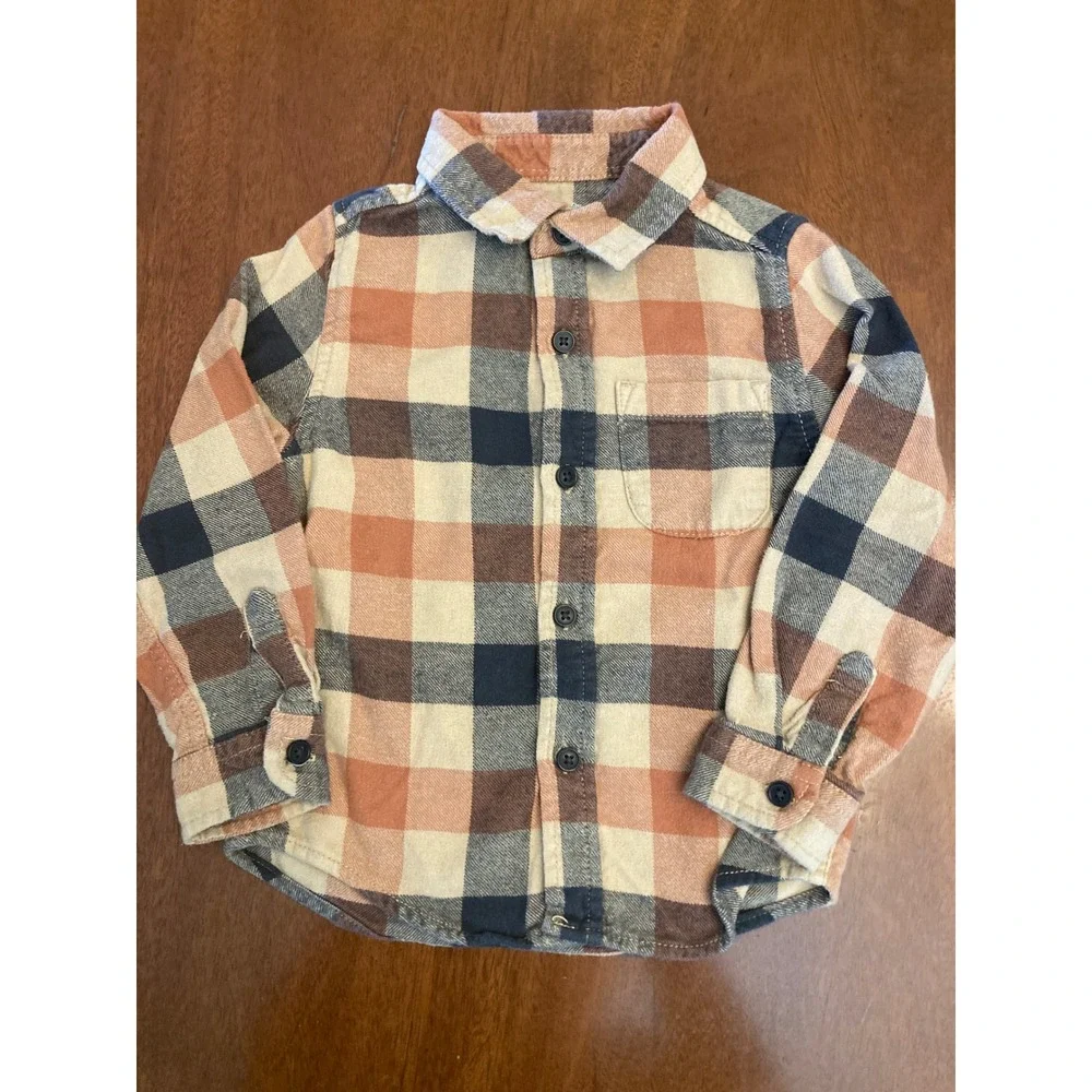 Healthtex/Cat&Jack  Toddler Boys Button Down Shirt Set 2pc Multi Color 3T